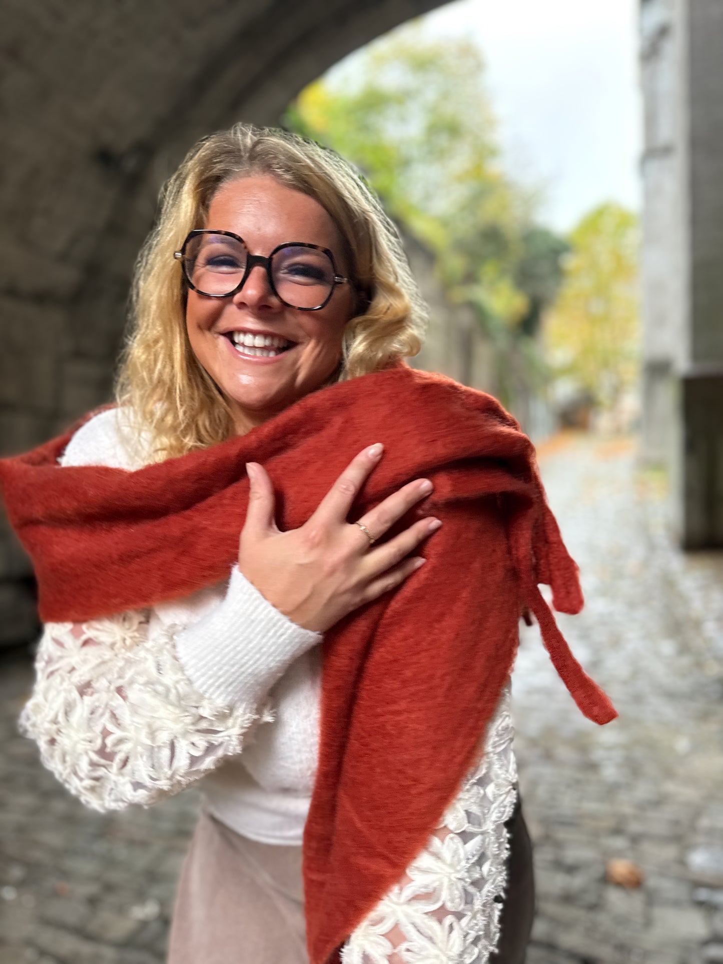 Écharpe Tina brique